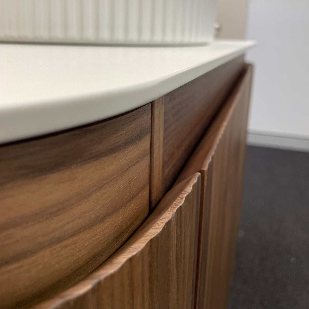 Waverton Groove Curved Wall Hung Vanity Florentine Walnut (All Sizes)