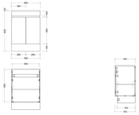 Timberline INDIANA Floor Standing Vanity (All Sizes)