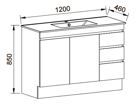 Timberline INDIANA Floor Standing Vanity (All Sizes)