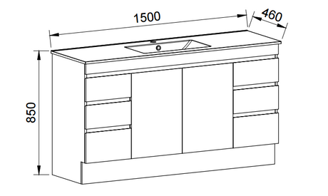 Timberline INDIANA Floor Standing Vanity (All Sizes)
