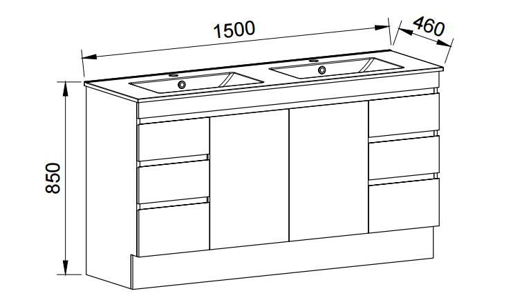 Timberline INDIANA Floor Standing Vanity (All Sizes)