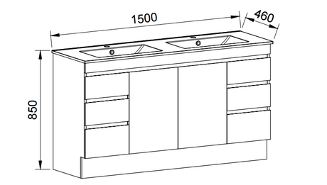 Timberline INDIANA Floor Standing Vanity (All Sizes)