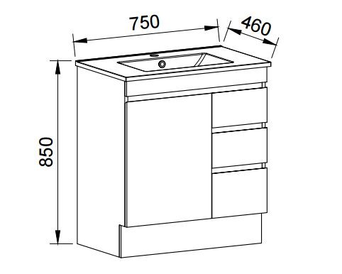 Timberline INDIANA Floor Standing Vanity (All Sizes)