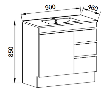 Timberline INDIANA Floor Standing Vanity (All Sizes)