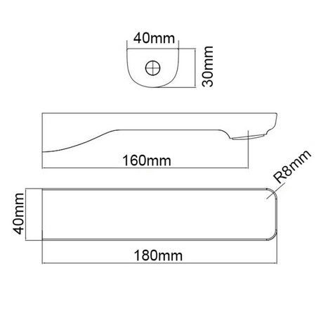 IVANO Bathtub Basin Wall Spout - Black Technical Drawing