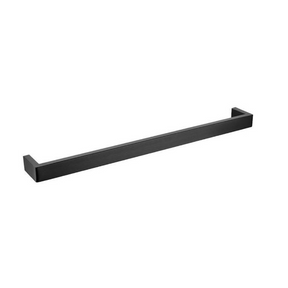 IVANO Square Single Towel Rail 600mm - Black