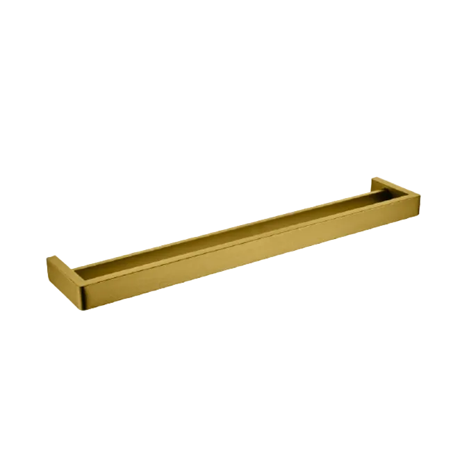 IVANO Square Double Towel Rail 600mm - Brushed Brass