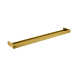 IVANO Square Double Towel Rail 800mm - Brushed Brass
