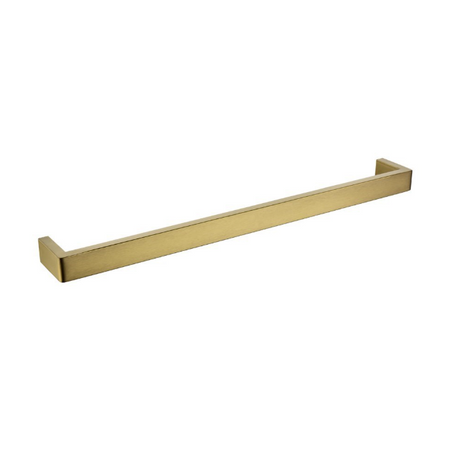 IVANO Square Single Towel Rail 600mm - Brushed Brass