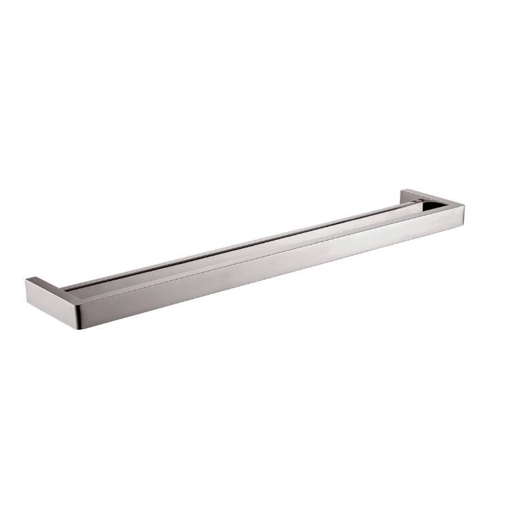 IVANO Square Double Towel Rail 800mm - Brushed Nickel