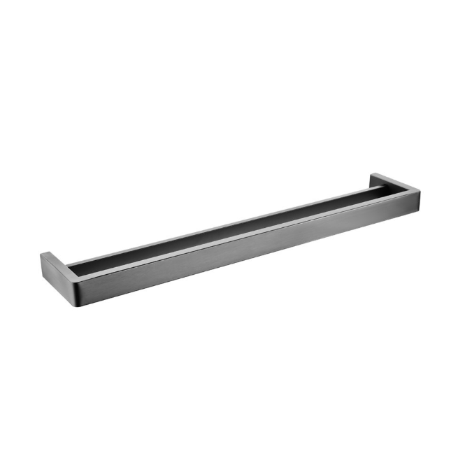 IVANO Square Double Towel Rail 600mm - Brushed Gun Metal