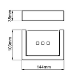 IVANO Series Square Soap Dish Holder - Brushed Gun Metal Technical Drawing