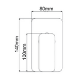IVANO Solid Brass Shower Bath Wall Mixer - Black Technical Drawing