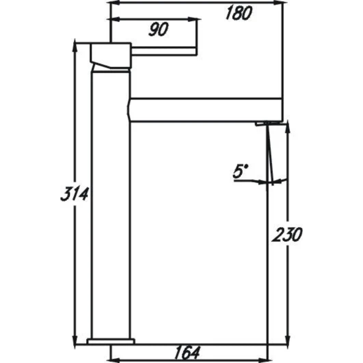 Ideal High Basin Mixer - Straight Spout - Lead Free