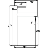 Ideal High Basin Mixer - Straight Spout - Lead Free