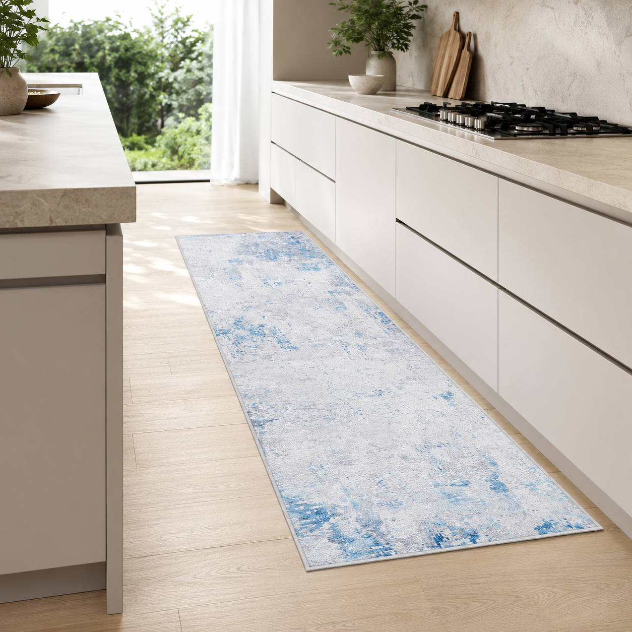 Illusions 132 Blue Runner Rug