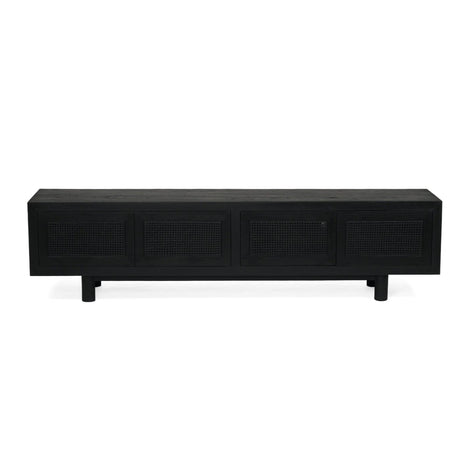Iluka White Cedar Entertainment Unit – Four Door – Black - 2.2m