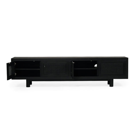 Iluka White Cedar Entertainment Unit – Four Door – Black - 2.2m