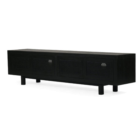 Iluka White Cedar Entertainment Unit – Four Door – Black - 2.2m