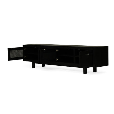 Iluka White Cedar Entertainment Unit – Four Door – Black - 2.2m