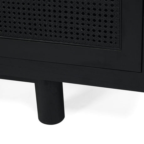 Iluka White Cedar Entertainment Unit – Four Door – Black - 2.2m