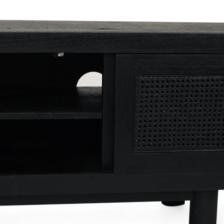 Iluka White Cedar Entertainment Unit – Four Door – Black - 2.2m