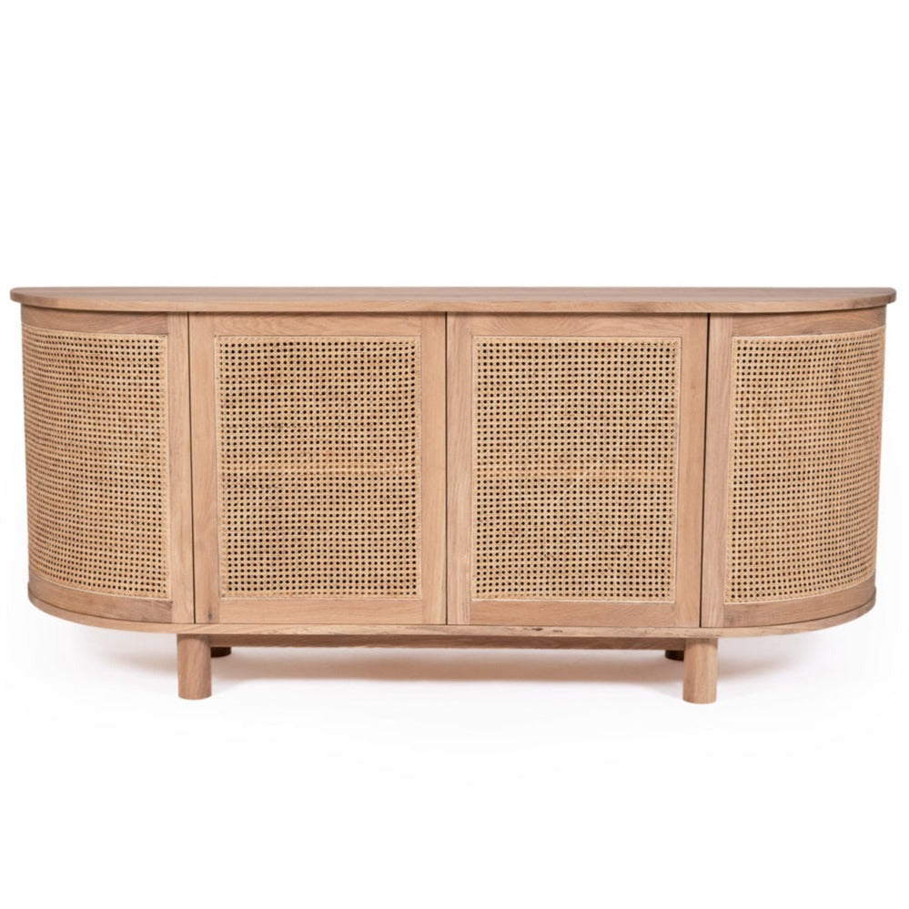 Indigo American Oak Four Door Sideboard – Rounded End - 2m