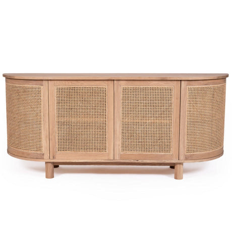 Indigo American Oak Four Door Sideboard – Rounded End - 2m