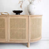 Indigo American Oak Four Door Sideboard – Rounded End - 2m