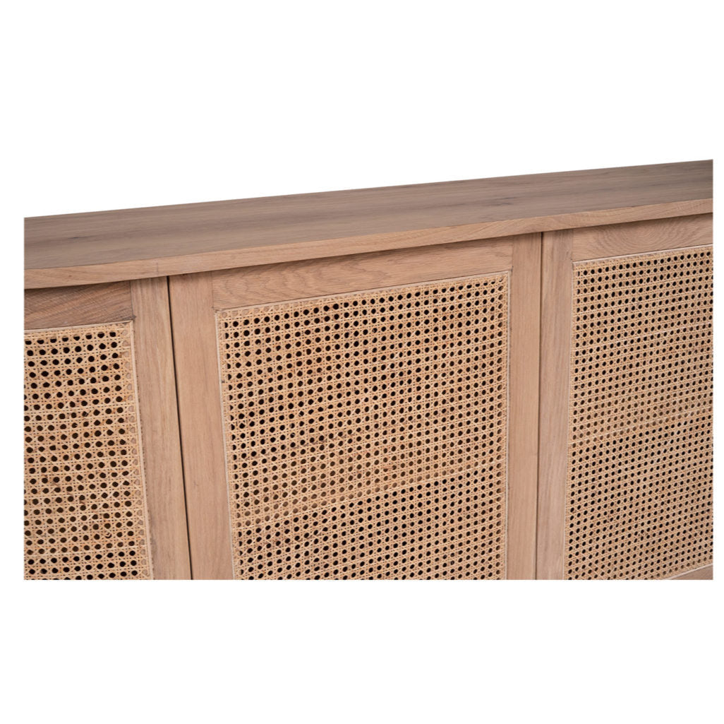 Indigo American Oak Four Door Sideboard – Rounded End - 2m
