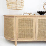 Indigo American Oak Four Door Sideboard – Rounded End - 2m