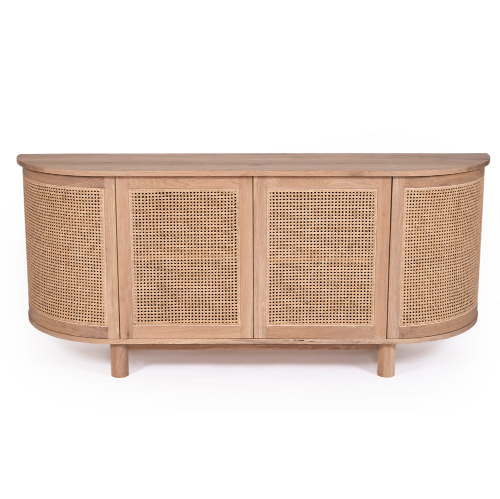 Indigo American Oak Four Door Sideboard – Rounded End - 2m