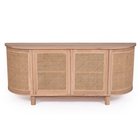 Indigo American Oak Four Door Sideboard – Rounded End - 2m