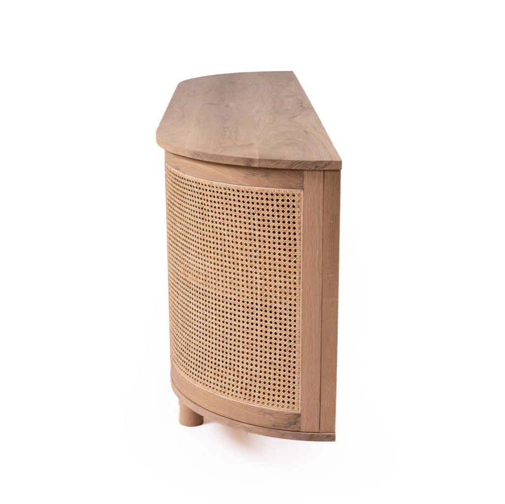 Indigo American Oak Four Door Sideboard – Rounded End - 2m