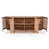 Indigo American Oak Four Door Sideboard – Rounded End - 2m