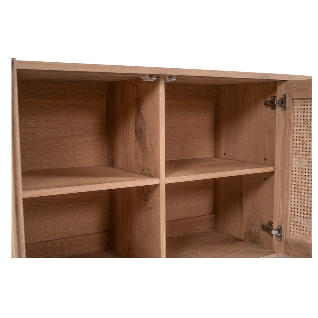 Indigo American Oak Four Door Sideboard – Rounded End - 2m