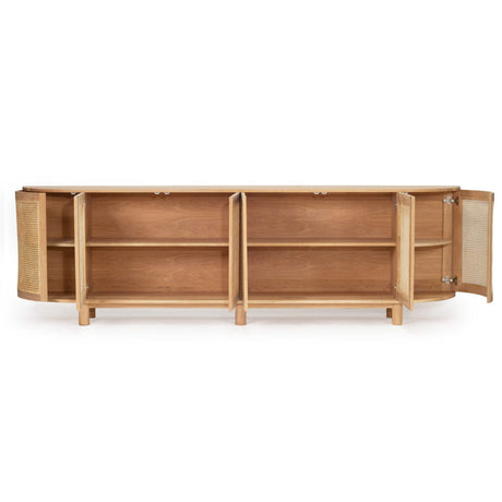 Indigo American Oak Six Door Sideboard – Rounded End - 3m