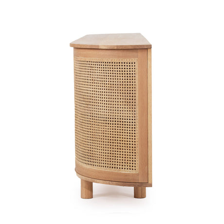 Indigo American Oak Six Door Sideboard – Rounded End - 3m