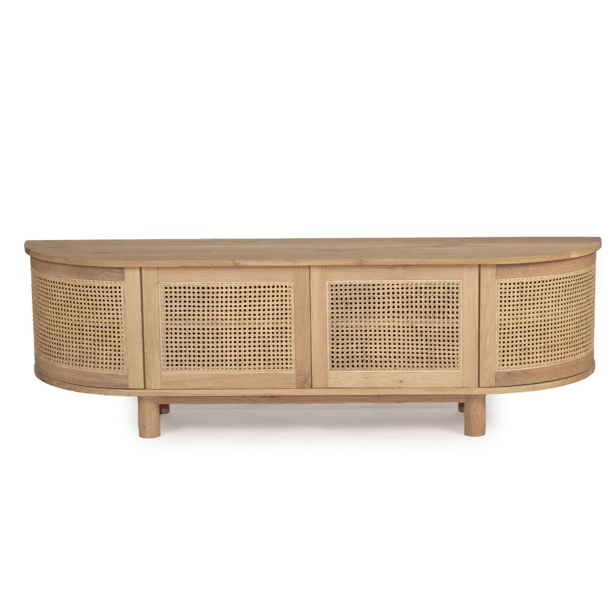 Indigo Entertainment Unit – Four Door – Natural – Round End 0.55m