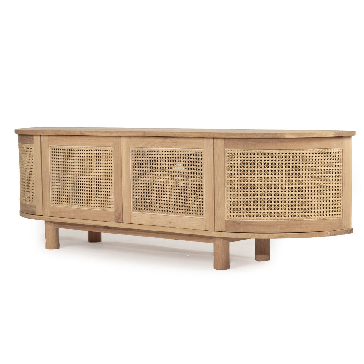 Indigo Entertainment Unit – Four Door – Natural – Round End 0.55m