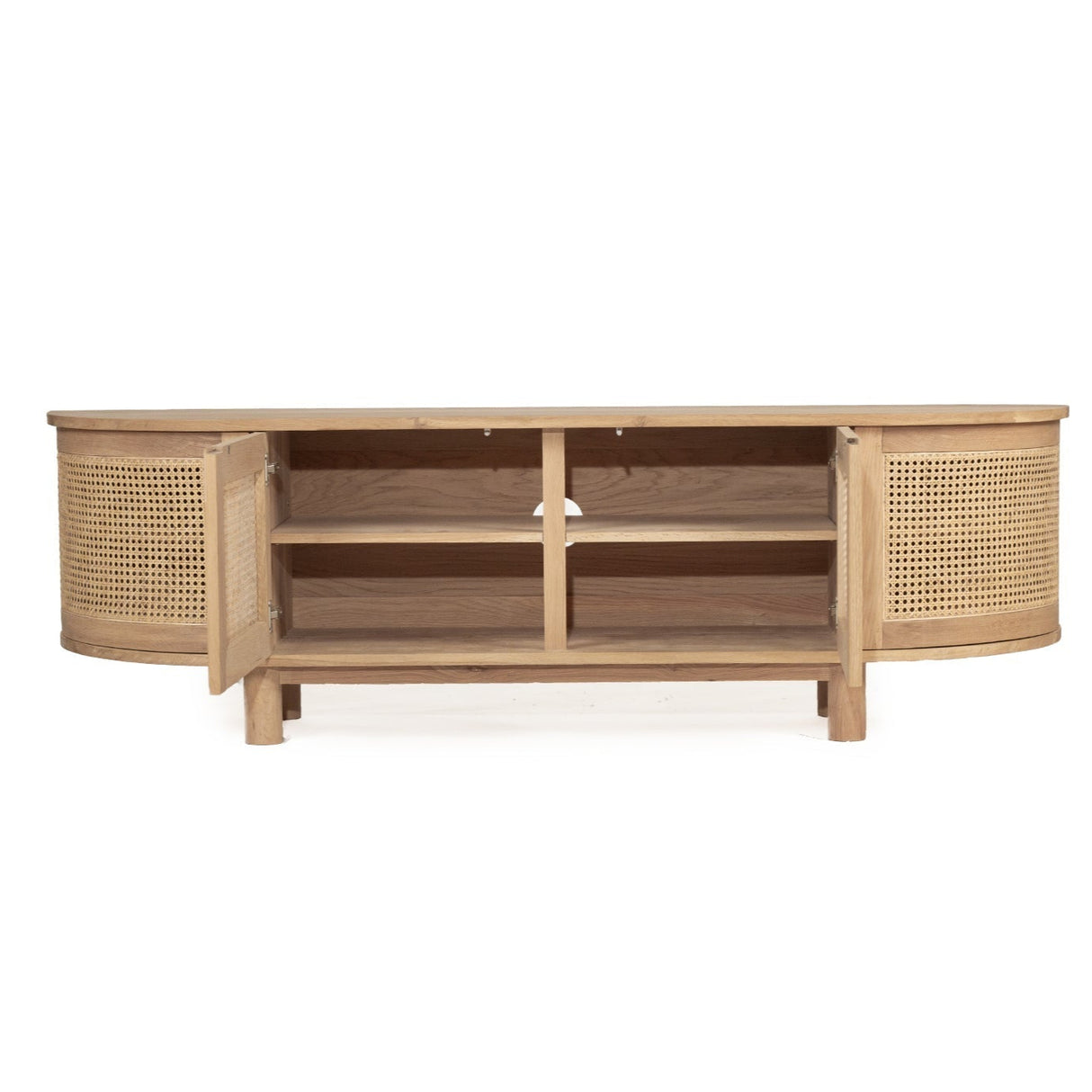 Indigo Entertainment Unit – Four Door – Natural – Round End 0.55m