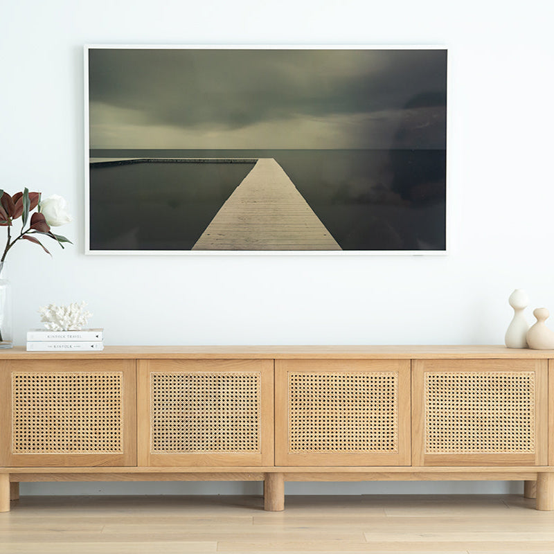 Indigo Entertainment Unit – Six Door – Natural – Round End - 0.6m