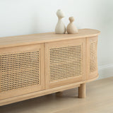 Indigo Entertainment Unit – Six Door – Natural – Round End - 0.6m