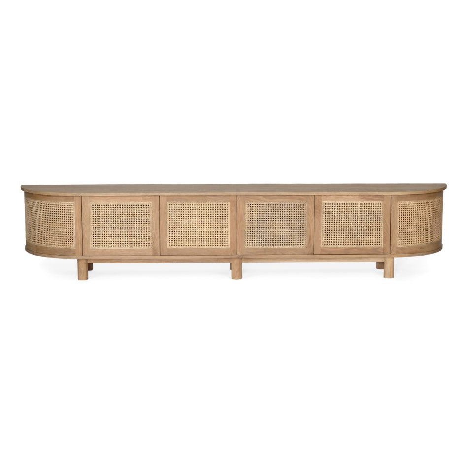 Indigo Entertainment Unit – Six Door – Natural – Round End - 0.6m