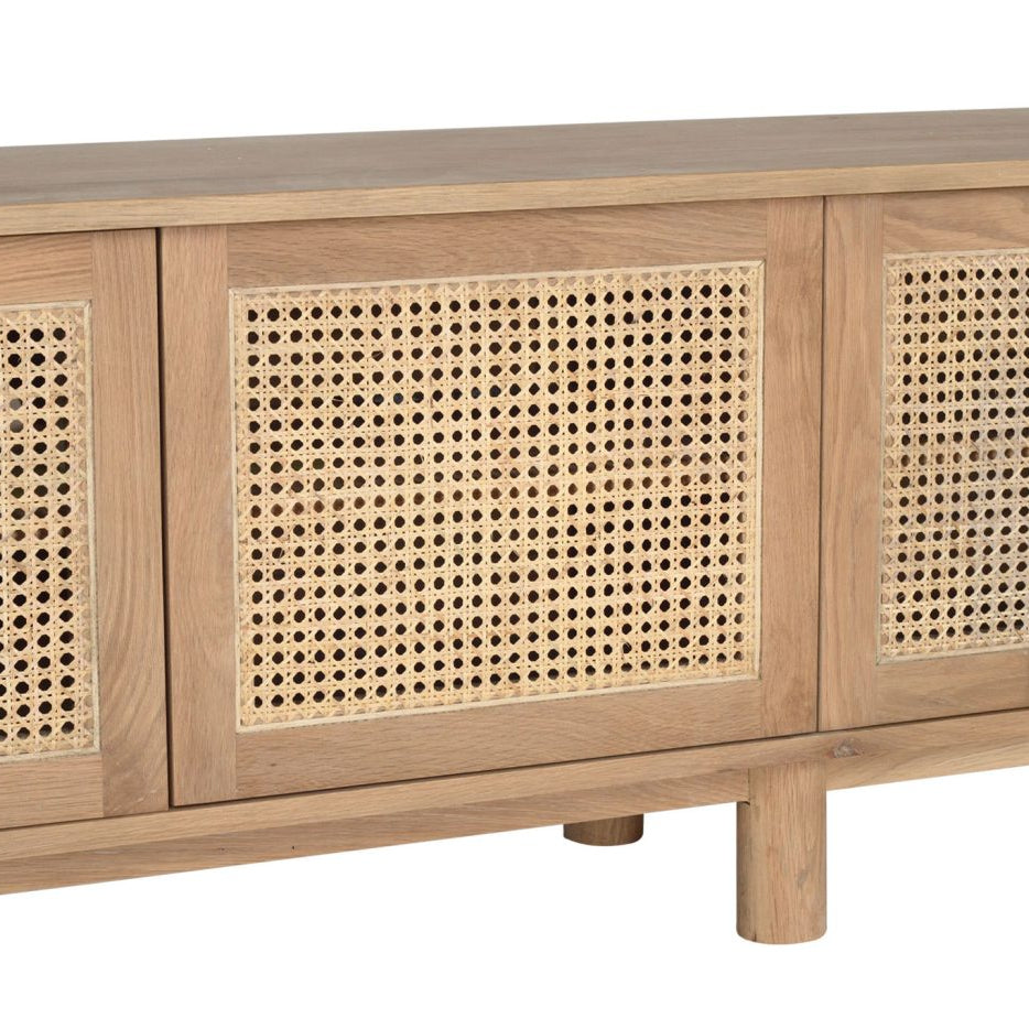 Indigo Entertainment Unit – Six Door – Natural – Round End - 0.6m