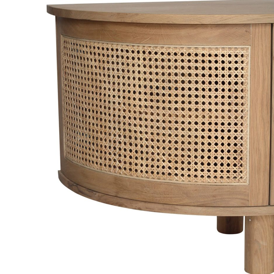 Indigo Entertainment Unit – Six Door – Natural – Round End - 0.6m