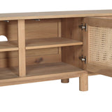 Indigo Entertainment Unit – Six Door – Natural – Round End - 0.6m