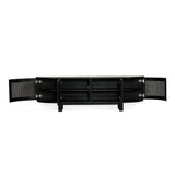 Indigo White Cedar Entertainment Unit – Four Door – Black – Round End 2m