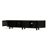 Indigo Whitley Cedar Entertainment Unit – Six Door – Black – Round End 3m