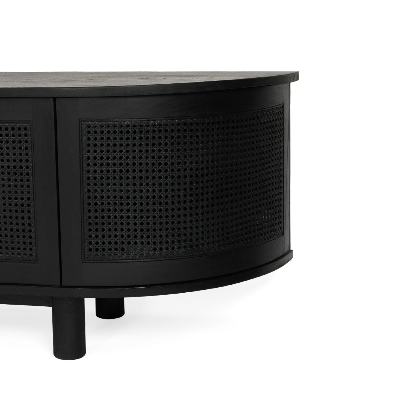 Indigo Whitley Cedar Entertainment Unit – Six Door – Black – Round End 3m